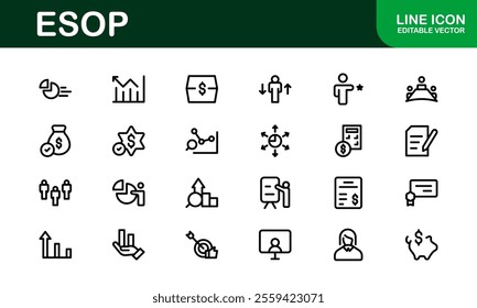 Professional ESOP Icons - Scalable and Versatile Graphics for Equity Plans and Corporate Presentations