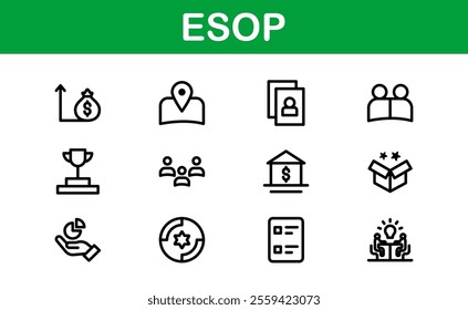 Professional ESOP Icons - Scalable and Versatile Graphics for Equity Plans and Corporate Presentations