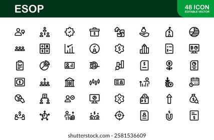 Professional ESOP Icons - Scalable and Versatile Graphics for Equity Plans and Corporate Presentations