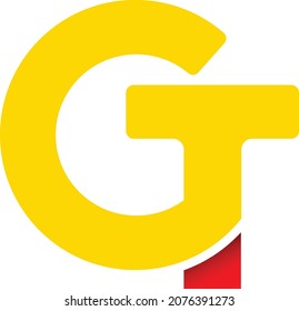 
professional esport logo design with a combination of the letters G and T, with a combination of yellow and red