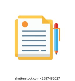 Professional Essay Paper Flat Icon