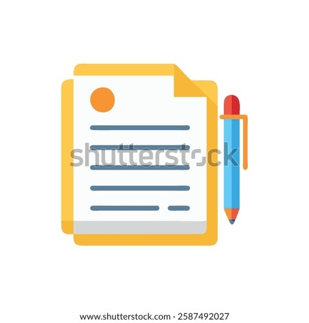 Professional Essay Paper Flat Icon