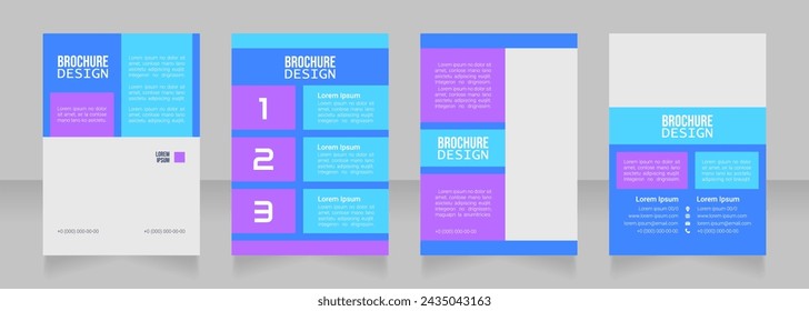 Professional event blank brochure design. Template set with copy space for text. Premade corporate reports collection. Editable 4 paper pages. Bebas Neue, Lucida Console, Roboto Light fonts used