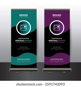 Professional exclusive business rollup banner design template 