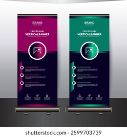 Professional exclusive business rollup banner design template 