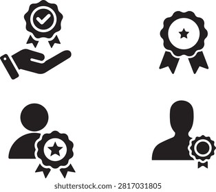 Professional expert reputation icons featuring trust, credibility, authority, certification, quality, and achievement symbols for business, branding, websites, mobile apps, dashboards, and marketing materials.