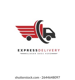 Professional express delivery logo design featuring a fast-moving truck icon, perfect for movers, courier services, logistics, or shipment businesses.