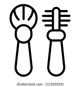 Professional eye brush icon outline vector. Cosmetic makeup. Blush tool