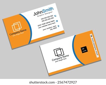 Professional and Eye-Catching Business Card Design Featuring a Vibrant Yellow and Sky Blue Color Scheme.