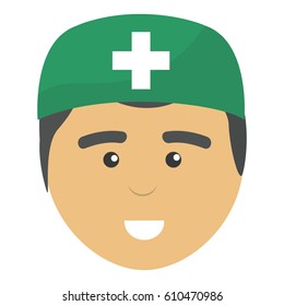 professional face doctor with hat