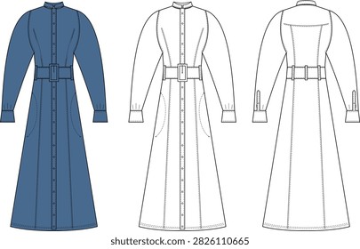 Professional fashion flat illustration