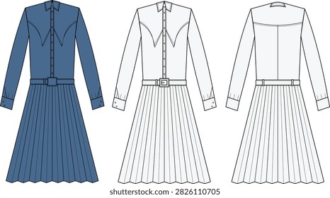 Professional fashion flat illustration