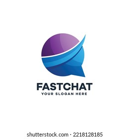 Professional Fast Chat Logo, Communication Icon Logo Design