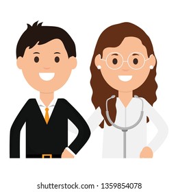 professional female doctor with businessman