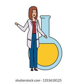 professional female doctor with tube test