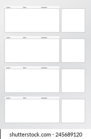 Professional of film storyboard template for easy to present the process of story. Special use for 4K , 2K ,HD, The Film Aspect ratios is 1:2:35 