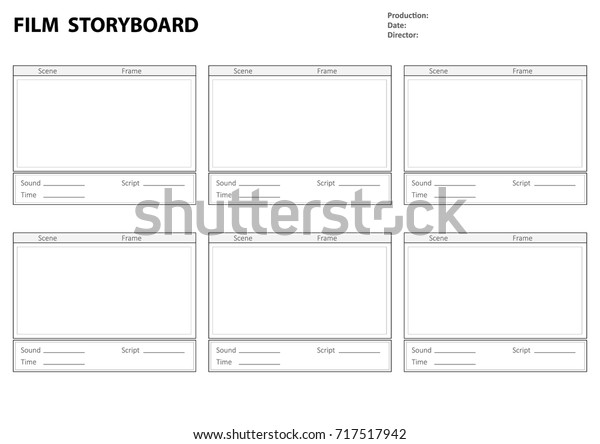 プロの映画ストーリーボード 映画ストーリーのストーリーボードテンプレート のベクター画像素材 ロイヤリティフリー