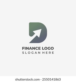 Professional Finance Logo Featuring Letter D and Modern Arrow