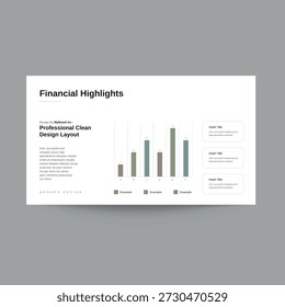 Profesional Financiero Destacados Plantilla de diapositivas de presentación diseñada para mostrar claramente las métricas clave de crecimiento de los ingresos y el rendimiento del negocio. Ideal para presentaciones de inversionistas, informes anuales, diapositivas de estrategia corporativa y cubiertas de presentación financiera. Diseño moderno y limpio totalmente editable y fácil de personalizar para uso corporativo y profesional.