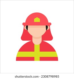 professional firefighter avatar icon. Firefighter professional icon vector illustration isolated