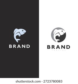 Conceito de logotipo de peixe profissional para frutos do mar Restaurante Pesca Marca Identidade Vetor