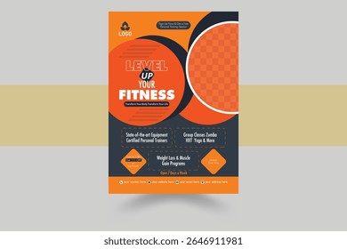 Professional fitness flyer design template