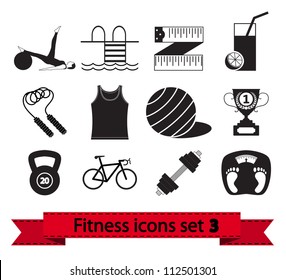 Professional fitness icons for your website. Vector illustration.