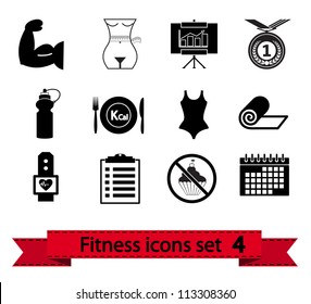 Professional fitness icons for your website. Vector illustration.