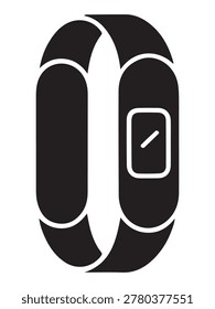 Professional fitness smart band solid icon illustrating wearable health technology systems and wellness monitoring workflow concepts efficiently