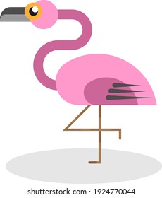 Professional flamingo design with shadow