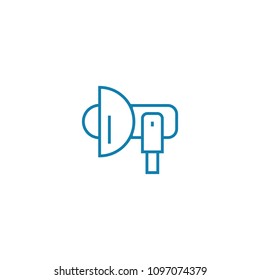 Professional flash linear icon concept. Professional flash line vector sign, symbol, illustration.