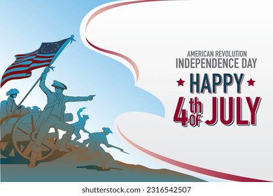 Ilustración vectorial de la Revolución Americana para papel pintado, pancarta, etc.