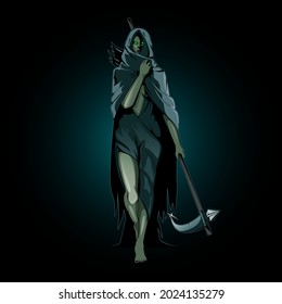 Hilf der Göttin der Unterwelt in der nordischen Mythologie. Vektorgrafik