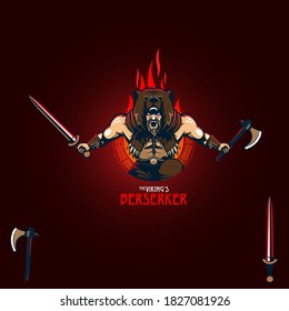 Viking Berserker die Furchtlose Elitenspad-Vektorgrafik
im Schlachtruf-Pose

