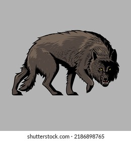 el lobo gigante del mito nórdico, el formato vectorial de estilo vintage del símbolo Fenrir para elementos de diseño, símbolo o cualquier otro propósito.