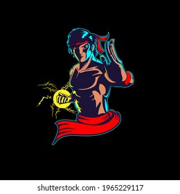Kung Fu man esport style Vektorgrafik