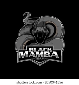 Mamba negra y el formato vectorial del beso de la insignia de la muerte en capas separadas para edición
