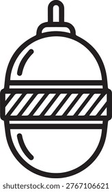 Professional Floating Marker Buoy with Reflective Safety Band Vector Icon for Maritime Navigation, Safety Signage, Port Security, Emergency Response, Coastal Safety, Shipping Logistics