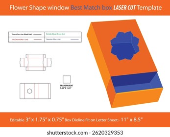 Professional Flower Shape window Best Match box LASER CUT Template