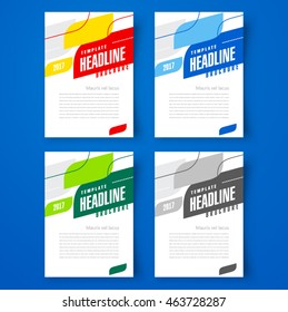 Professional Flyer Brochure design, business flyer size A4 template, action headline stripes and lines, set