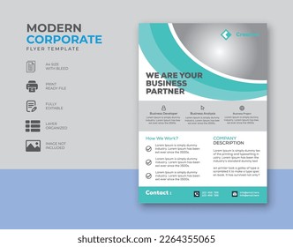 Professional flyer, brochure, poster design template in a4 size.