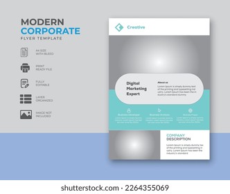 Professional flyer, brochure, poster design template in a4 size.