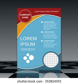 Professional flyer design. Brochure, mockup, business report, magazine cover, placard, corporate banner, presentation, poster vector template. A4 size