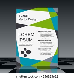Professional flyer design. Brochure, mockup, business report, magazine cover, placard, corporate banner, presentation, poster vector template. A4 size. Abstract geometric design.