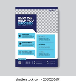 Professional flyer design layout corporate template in a4 size for print