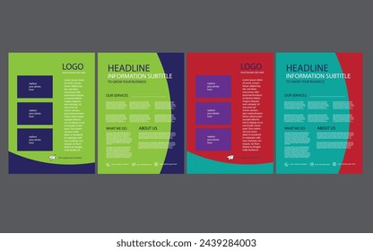 professional flyer design for marketing idea, fancy info text frame, modern vactor front frame, cover design layout with graphic elements and place for photo background, layout with a4 size