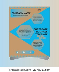 Professional flyer design template. Cover summary executive design. Cover modern proposal layout. A4 template.