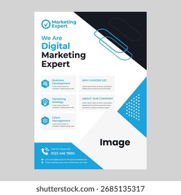 A professional flyer design, flyer template with modern vector design for corporate marketing and print layout