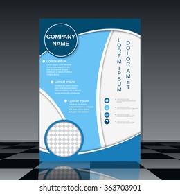 Professional flyer template. Brochure, mockup, business report, magazine cover, placard, corporate banner, presentation, poster vector design. A4 format