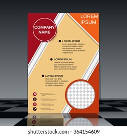 Professional flyer template. Brochure, mockup, business report, magazine cover, placard, corporate banner, presentation, poster vector design. A4 size